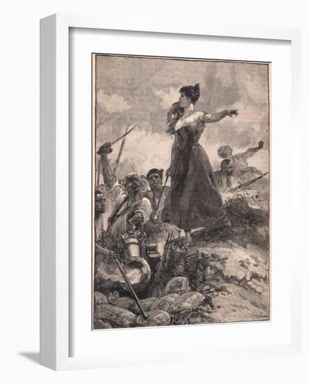 Heroism of the Maid of Sragossa Ad 1808-William Heysham Overend-Framed Giclee Print