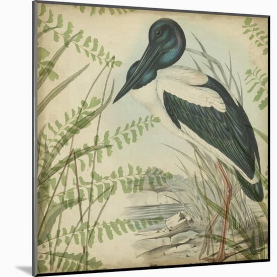 Heron and Ferns I-Vision Studio-Mounted Art Print