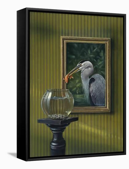 Heron and Goldfish-Harro Maass-Framed Stretched Canvas