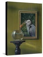 Heron and Goldfish-Harro Maass-Stretched Canvas