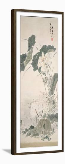 Heron and Lotus-Yamamoto Baiitsu-Framed Giclee Print