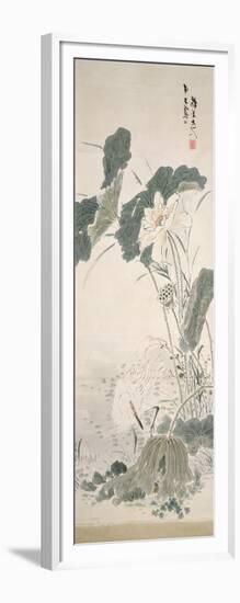 Heron and Lotus-Yamamoto Baiitsu-Framed Giclee Print