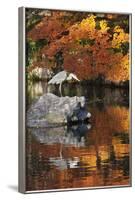 Heron on Lake in Autumn, Eikan-Do Temple, Northern Higashiyama, Kyoto, Japan-Stuart Black-Framed Photographic Print