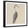 Heron on Tan I-Julie DeRice-Framed Premium Giclee Print