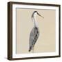 Heron on Tan I-Julie DeRice-Framed Premium Giclee Print