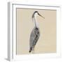 Heron on Tan I-Julie DeRice-Framed Premium Giclee Print