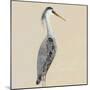 Heron on Tan I-Julie DeRice-Mounted Premium Giclee Print