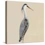 Heron on Tan I-Julie DeRice-Stretched Canvas