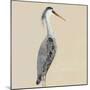 Heron on Tan I-Julie DeRice-Mounted Art Print