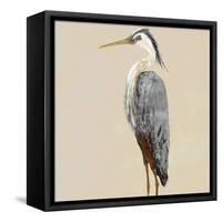 Heron on Tan II-Julie DeRice-Framed Stretched Canvas