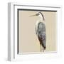 Heron on Tan II-Julie DeRice-Framed Art Print