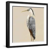 Heron on Tan II-Julie DeRice-Framed Art Print