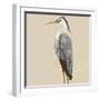 Heron on Tan II-Julie DeRice-Framed Art Print