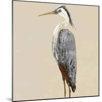 Heron on Tan II-Julie DeRice-Mounted Art Print