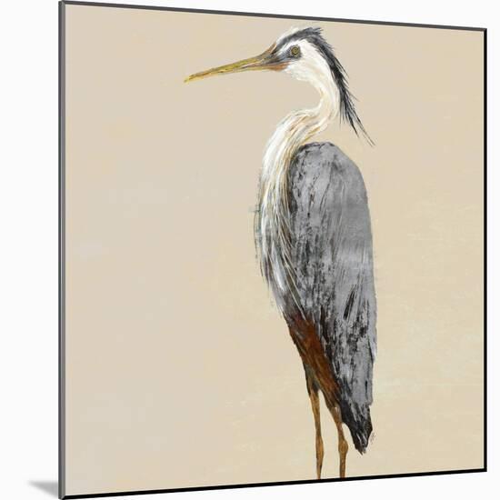 Heron on Tan II-Julie DeRice-Mounted Art Print