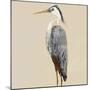 Heron on Tan II-Julie DeRice-Mounted Art Print