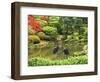 Heron Sculptures in the Portland Japanese Garden, Portland Japanese Garden, Portland, Oregon, USA-Michel Hersen-Framed Photographic Print