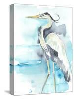 Heron Splash II-Jennifer Goldberger-Stretched Canvas