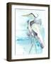 Heron Splash II-Jennifer Goldberger-Framed Art Print