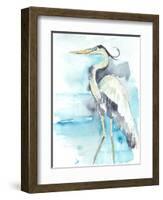 Heron Splash II-Jennifer Goldberger-Framed Art Print