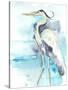 Heron Splash II-Jennifer Goldberger-Stretched Canvas