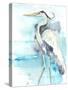 Heron Splash II-Jennifer Goldberger-Stretched Canvas