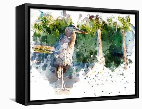 Heron-Chamira Young-Framed Stretched Canvas