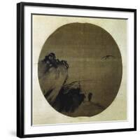 Herons on Rocky Bank-Liang Kai-Framed Giclee Print