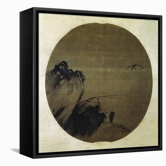 Herons on Rocky Bank-Liang Kai-Framed Stretched Canvas