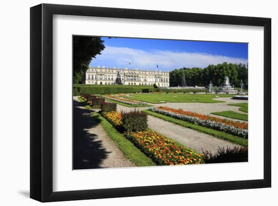 Herrenchiemsee castle on Herreninsel island in Lake Chiemsee, Upper Bavaria, Bavaria, Germany-null-Framed Art Print