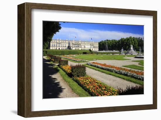 Herrenchiemsee castle on Herreninsel island in Lake Chiemsee, Upper Bavaria, Bavaria, Germany-null-Framed Art Print