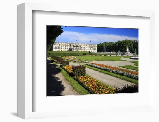 Herrenchiemsee castle on Herreninsel island in Lake Chiemsee, Upper Bavaria, Bavaria, Germany-null-Framed Art Print