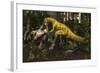 Herrerasaurus, an Early Dinosaur, Attacks a Dicynodont-Stocktrek Images-Framed Art Print