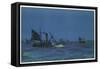 Herring Drifters in the North Sea-Charles Pears-Framed Stretched Canvas