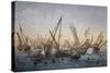 Herring Fishing in English Channel, Lithograph by Louis Lebreton (Died 1866)-null-Stretched Canvas