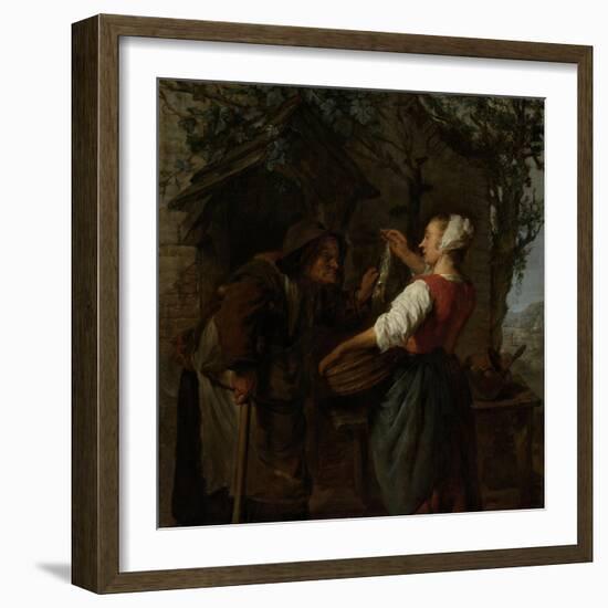 Herring-Seller-Gabriel Metsu-Framed Art Print