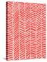 Herringbone - Coral-Cat Coquillette-Stretched Canvas