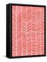 Herringbone - Coral-Cat Coquillette-Framed Stretched Canvas