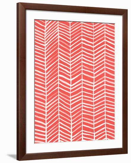 Herringbone - Coral-Cat Coquillette-Framed Giclee Print