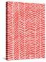 Herringbone - Coral-Cat Coquillette-Stretched Canvas