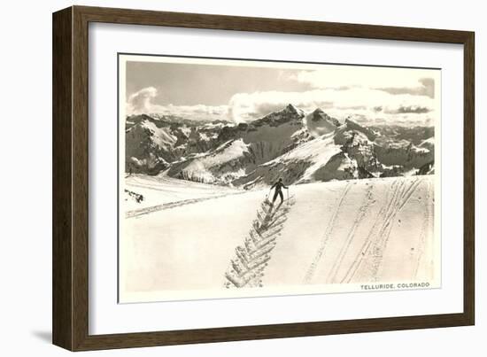 Herringbone Ski Track, Telluride, Colorado-null-Framed Art Print