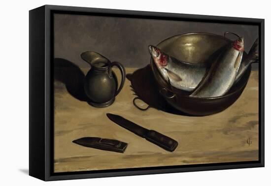 Herrings, Knife and Jug-James Gillick-Framed Stretched Canvas