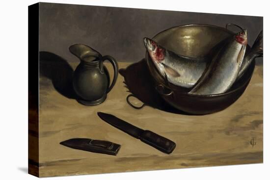 Herrings, Knife and Jug-James Gillick-Stretched Canvas