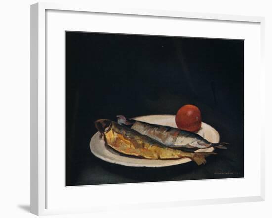 'Herrings on a Plate', c1910-Francis Derwent Wood-Framed Giclee Print
