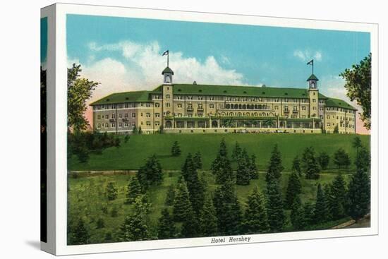Hershey, Pennsylvania, Exterior View of the Hotel Hershey-Lantern Press-Stretched Canvas