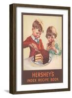 Hershey's Index Recipe Book, Children Eating Cake-null-Framed Art Print