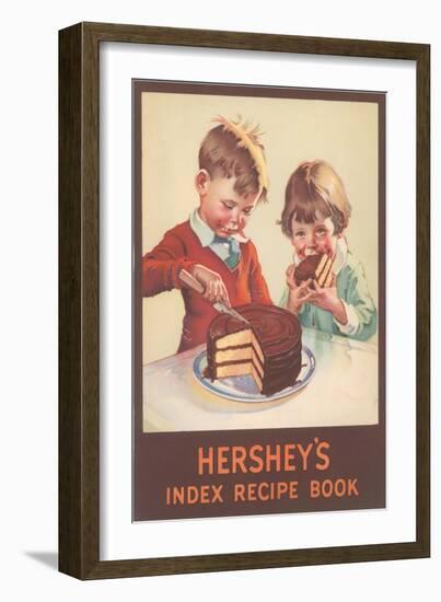 Hershey's Index Recipe Book, Children Eating Cake-null-Framed Art Print
