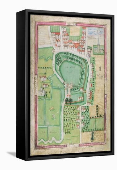 Hertford Castle and Castle Yard, from the 'Survey Thereof Taken by Symon Basyll Surveyor...', 1608-Simon Basil-Framed Stretched Canvas