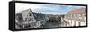 Hesse, Germany, Michelstadt, Panorama of the Marktplatz (Market Square) in the Old Town-Bernd Wittelsbach-Framed Stretched Canvas