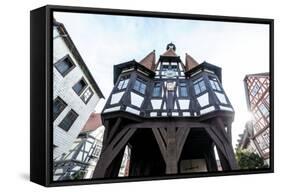 Hesse, Germany, Michelstadt, the Historical Michelstadt City Hall in the Old Town-Bernd Wittelsbach-Framed Stretched Canvas